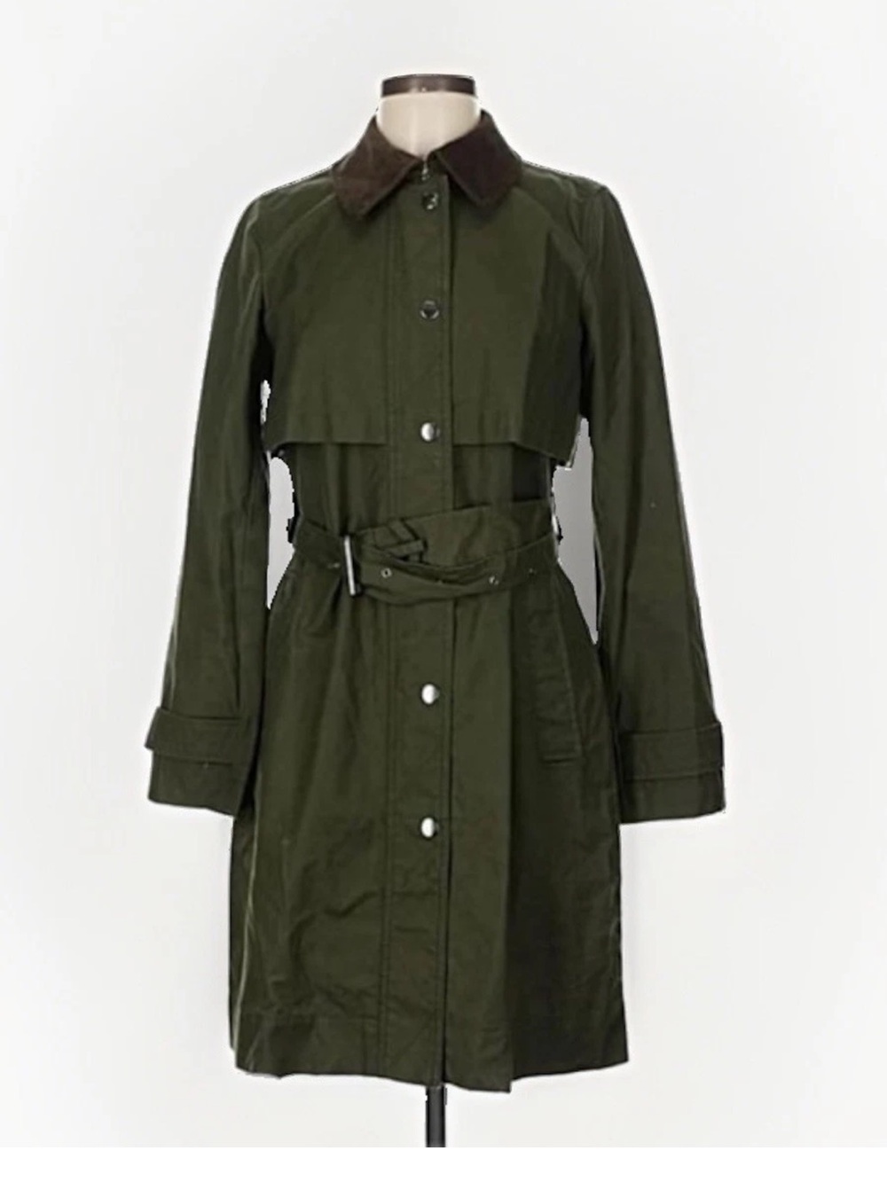 J. Crew Women’s Tall Field Trench Coat Military Jacket (M) Moss Green G9588